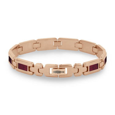 Redwood Men's Link Bracelet - Rose Gold - Sequoia - Woodsman Jewelry