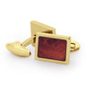 Redwood Rectangular Cufflinks - Yellow Gold - Sequoia - Woodsman Jewelry
